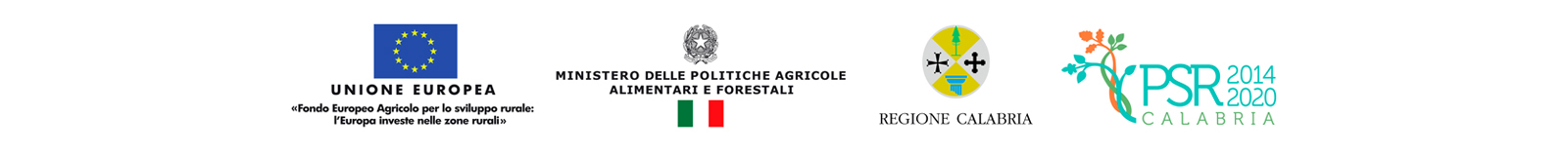 Unione Europea — Fondo Europeo Agricolo per lo sviluppo rurale, Ministero delle Politiche Agricole Alimentari e Forestali, Regione Calabria, PSR Calabria 2014-2020
